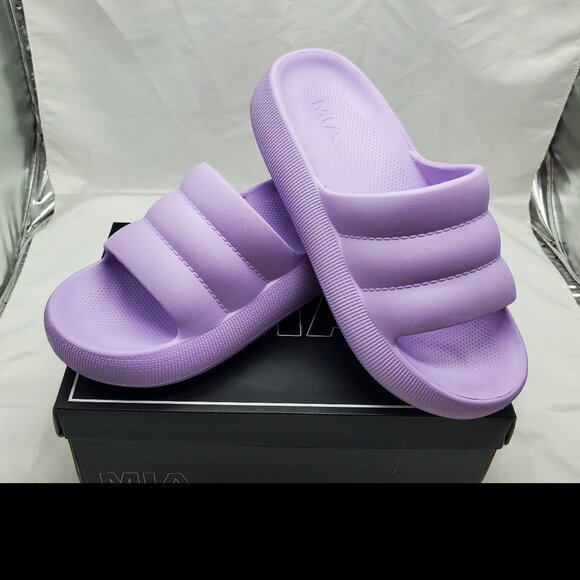 BNWT MIA Kandy Waterproof Platform Slide Sandal In Lavender Sz 10 - Picture 2 of 11